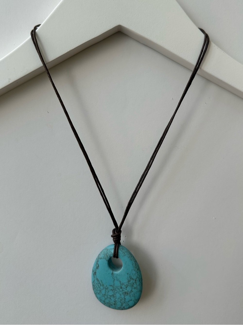 Turquoise Pendant Necklace - 11" long